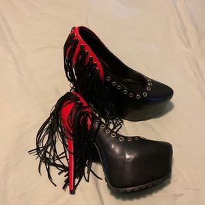 Shoe Republic LA 6-inch heels with fringe